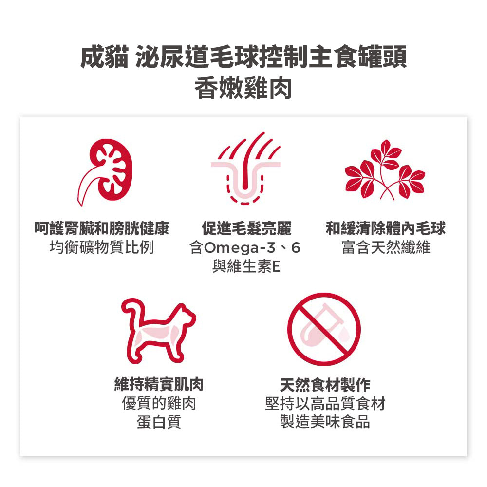 希爾思寵物食品 成貓 泌尿道毛球控制 主食罐 [六入/盒]